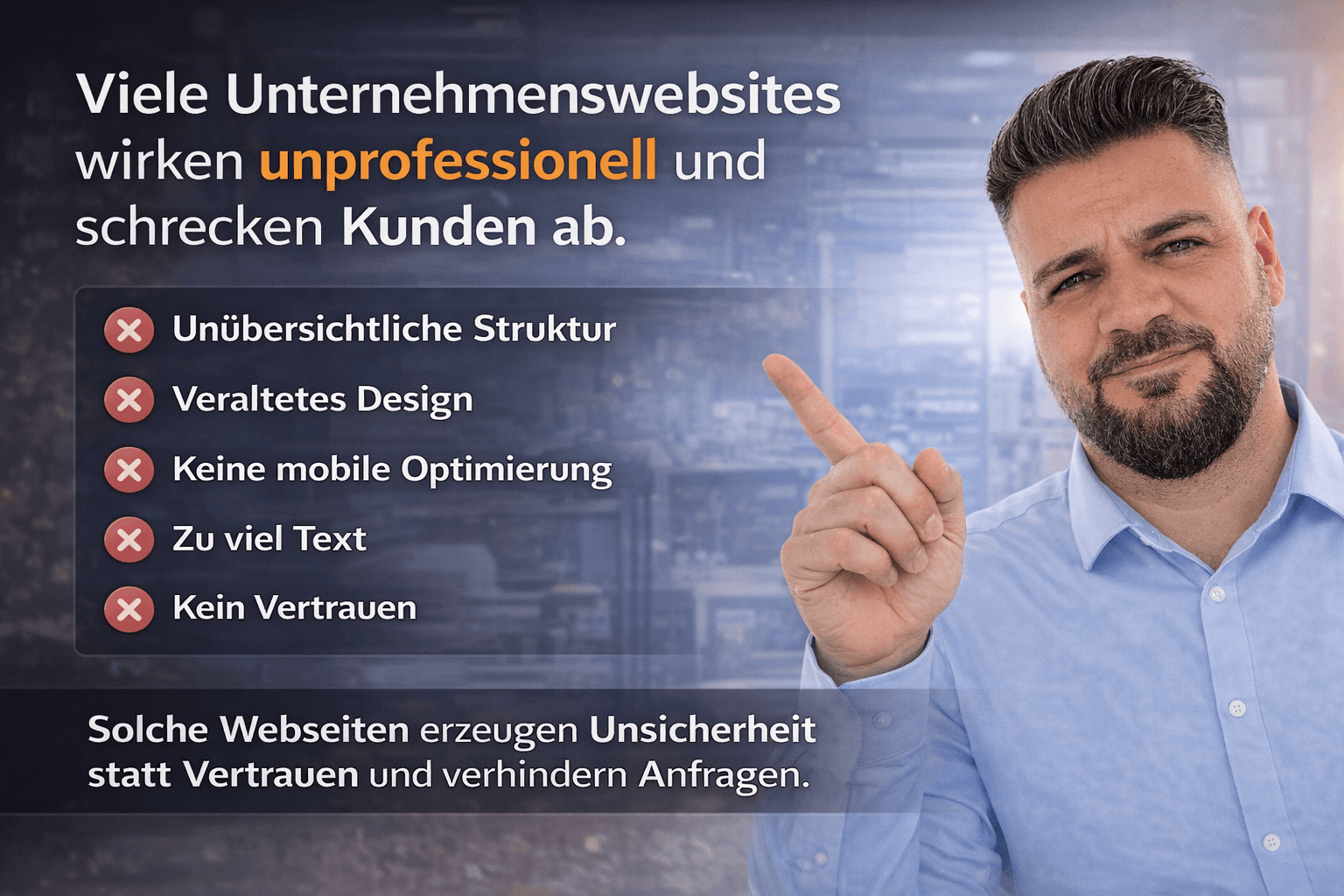 5 Fehler, die eine Unternehmenswebsite unprofessionell wirken lassen
